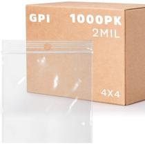 Sacos plásticos com zíper refecháveis GPI 4x4 com 2 mm de espessura, pacote com 1000 Sacos plásticos com zíper refecháveis GPI 4x4 com 2 mm de espessura, pacote com 1000