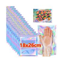 Sacos Plásticos Holográficos Reutilizáveis Com Selagem a Laser 200-1PCS Para Embalagem De Doces,