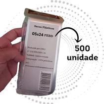 Sacos Plásticos Transparente para Geladinho 500 unidades 5x24cm Polietileno PEBD
