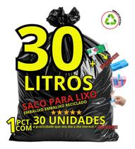 Sacos Reciclado Preto Pct. C/ 30 - 30 Litros embalixo Sacos Reciclado Preto Pct. C/ 30 - 30 Litros embalixo
