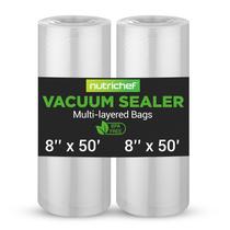 Sacos seladores a vácuo NutriChef 8x50cm Rolls, pacote com 2 unidades, sem BPA Sacos seladores a vácuo NutriChef 8x50cm Rolls, pacote com 2 unidades, sem BPA