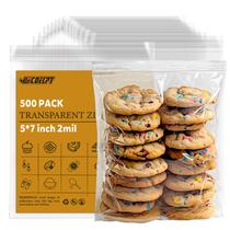 Sacos transparentes com zíper UFCOELPT 5 x 7 polegadas e 2 mil com selo de bloqueio que pode ser fechado