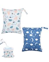 Sacos úmidos e secos ALVABABY 2 peças impermeáveis com zíper duplo 30x36cm Sacos úmidos e secos ALVABABY 2 peças impermeáveis com zíper duplo 30x36cm