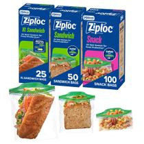 Sacos Ziploc para Sanduíches e Lanches - 175 Unidades Sacos Ziploc para Sanduíches e Lanches - 175 Unidades
