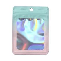 Sacos Ziplock a Laser Holográficos Gradientes 50 Peças Engrossar Bolsas Plásticas Coloridas AB Para