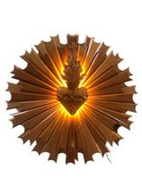 Sacrário de madeira maciça sagrado coração de Jesus com iluminação em LED. De embutir