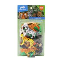 Safari Animais de Brinquedo Coleção Mundo Animal 12 Figuras e 9 Acessórios