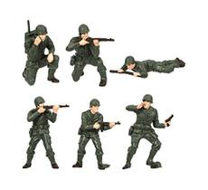 Safari Ltd Army Men Designer TOOB Vem com 6 soldados americanos estilo diferentes, incluindo soldados propensos, ajoelhados e em pé, e um sargento, comandante e operador de rádio Construção de Qualidade, BPA Livre Para idades 3 e up