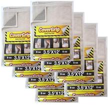 Safety Drop Cloth CoverGrip, tela de 8 onças, 3,5 pés x 12 pés (pacote com 8)