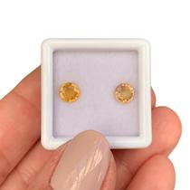 Safira Amarela Brilhante ø5,1mm Par 1,34ct Safira Amarela Brilhante ø5,1mm Par 1,34ct
