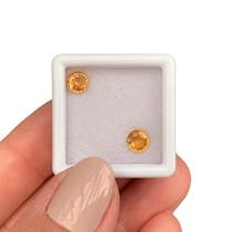 Safira Laranja Brilhante ø5,2mm Par 1,45ct