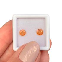 Safira Laranja Brilhante ø5mm Par 0,98ct