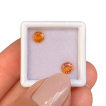 Safira Laranja Brilhante ø5mm Par 1,47ct