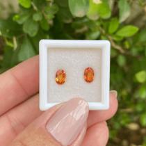 Safira Laranja Oval 6x4mm Par 1,22ct