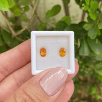 Safira Laranja Oval 6x4mm Par 1,34ct Safira Laranja Oval 6x4mm Par 1,34ct