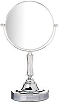Sagler Vanity Mirror Chrome 6 polegadas Mesa Giratória de Dois Lados com Ampliação de 10x, Espelho de Maquiagem 11 polegadas de Altura, Acabamento Cromado