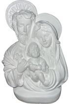 Sagrada Família 15 Cm Altura Manto Cor Branco Brilhante Feito Em Gesso Estátuas Presente Católico