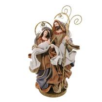 Sagrada Família Cinza e Dourado 29 cm Linha Sacra Formosinha - TOK DA CASA