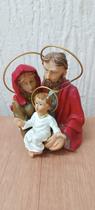 Sagrada Familia de Natal Vermelha Busto sem base 11cm