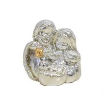 Sagrada familia em resina prata e dourada