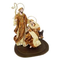 Sagrada família em tecido resina e metal