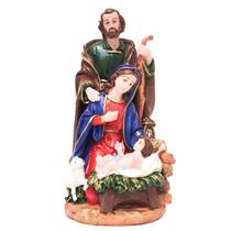 Sagrada família estátua imagem religiosa altar resina premium 25 cm