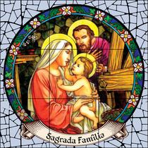 Sagrada Família Estilo Vitral 60x60cm - 100% Azulejo - Kafofo Store