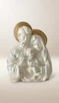 Sagrada Família Gesso 15cm Manto Perolado Dourado Sagrada Família Gesso 15cm Manto Perolado Dourado