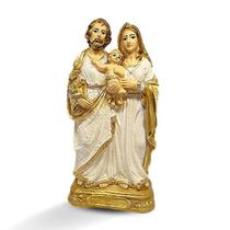 Sagrada Família Para Oratorio Em Gesso Linda 20cm