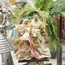 Sagrada Família Rose e Dourada 26 cm Linha Sacra Formosinha - TOK DA CASA