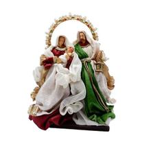Sagrada Família Vermelho e Verde 25cm Natal Formosinha - TOK DA CASA