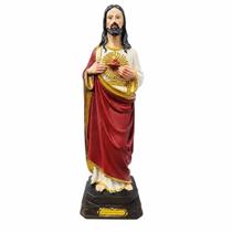 Sagrado Coração De Jesus Cristo Mesa Cruz Santo Resina 30cm Sagrado Coração De Jesus Cristo Mesa Cruz Santo Resina 30cm