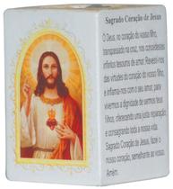 Sagrado Coração Jesus Porta Velas De Resina