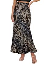 Saia Amy Babe Business Casual Resort Satin Leopard Brown Saia Amy Babe Business Casual Resort Satin Leopard Brown