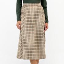 Saia Anemone Midi Xadrez Evasê Feminina