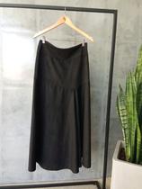 Saia anne midi recorte suede