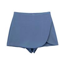 Saia Assimétrica Feminina DUOPERI, Moda Simples, Chic, Elegante, Casual, Saia Curta, Culottes