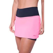 Saia Authen Com Bermuda Essential Run Mesh - feminino - rosa e preto