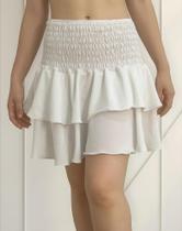 Saia Babados Amei Curta Adulto Praia, Passeio, Festa, Danca Linda