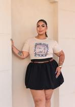 Saia BALONÊ Plus Size Alfaiataria Elegancia Moda Blogueira Fashion Tamanhos Especiais