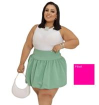 Saia Balonê Plus Size Alfaiataria Elegancia Moda Blogueira Fashion Tamanhos Especiais