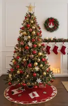 Saia Base Tapete De Árvore De Natal Tecido Enfeite 60cm