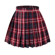 Saia Beautifulfashionlife xadrez de cintura alta plissada L