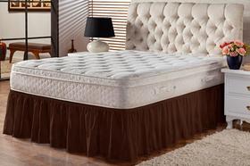 Saia Box Ajustável Serve em Cama Casal Queen e King Babado com Elástico 1 Peça
