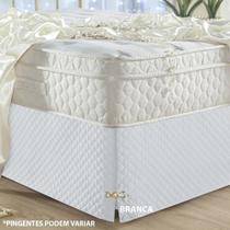 Saia Box Casal King Matelada Box Bau Com Pingente Luxo Moderna Cama