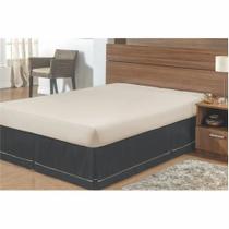 Saia Box Casal Padrao Ponto Palito Protetor Lateral Cama Decoracao Preto Branco Palha Liso - grupo oliveira