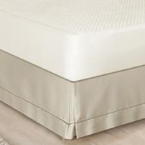 Saia Box Casal Ponto Palito Micropercal 100% Poliéster - Caqui