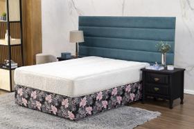 Saia Box Fit Cama King Capa com Elástico Malha Helanca se Ajusta ao Box 1 pç Estampada