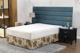 Saia Box Fit Cama Queen Capa com Elástico Malha Helanca se Ajusta ao Box 1 pç Estampada