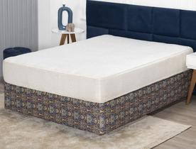 Saia Box Fit Casal Capa para Cama Box com Elástico Malha 1 pç Estampada